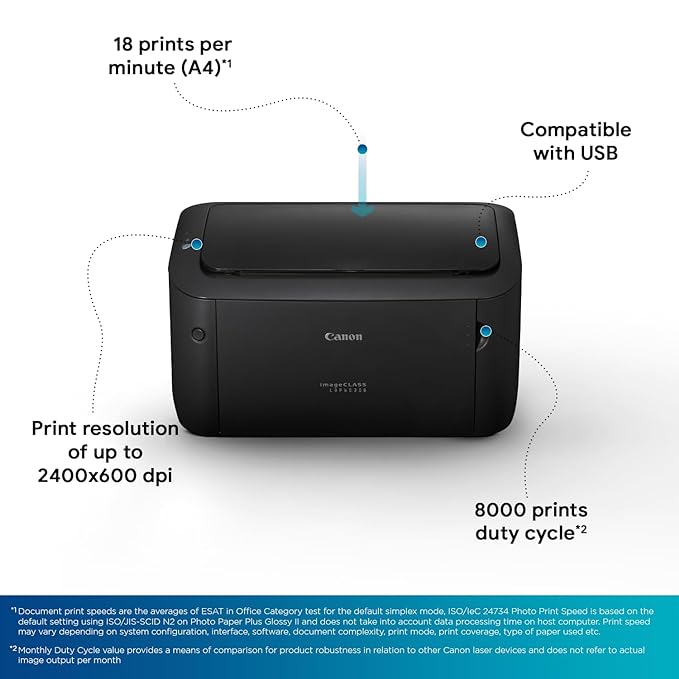 Canon Mono Printer 6030B (18 Pages Per Minute || Print Language UFR || 150 Sheets Based On 80G/M2)